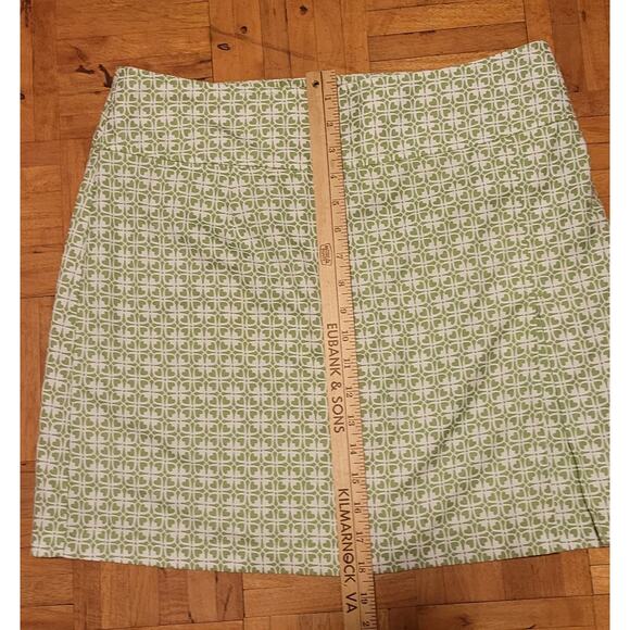 IZOD green white stretch skort lime green and white hearts SIZE 10 w side zipper - Picture 4 of 8
